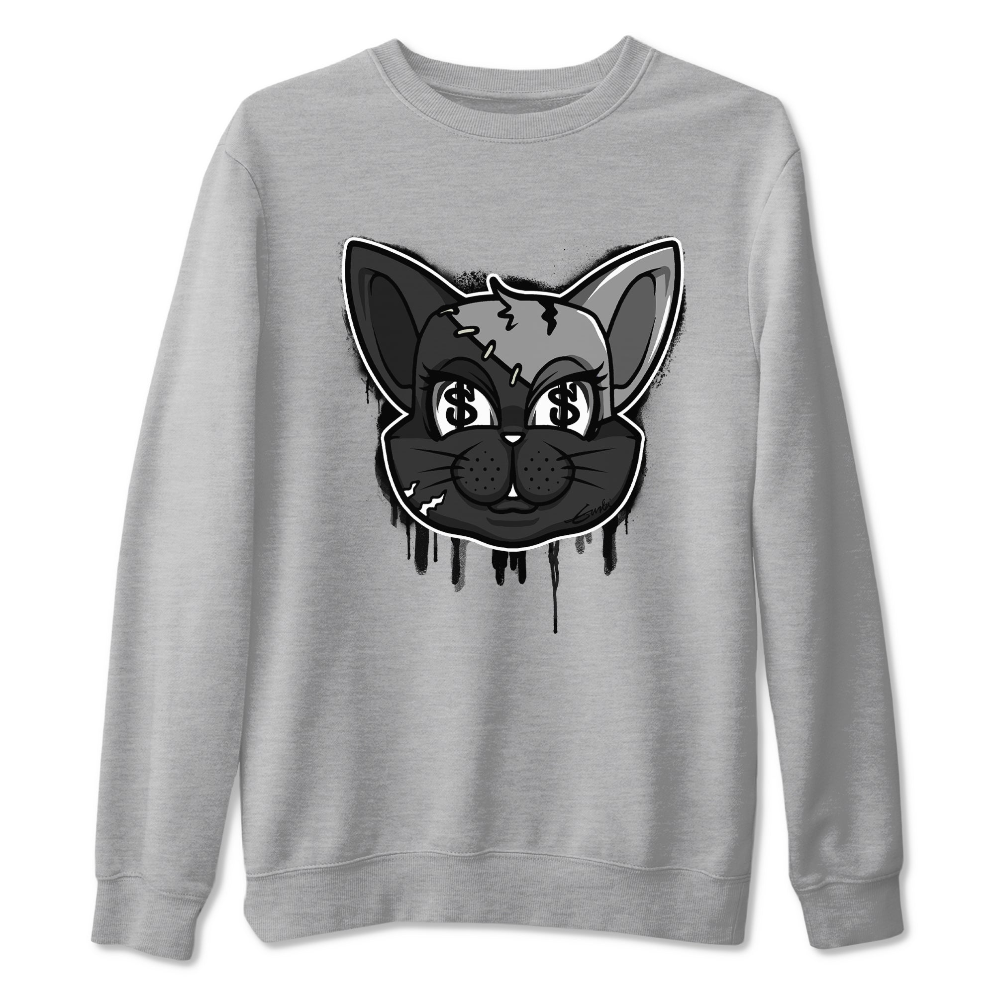 5s Black Cat shirts to match jordans Cat Face sneaker match tees Air Jordan 5 Black Cat SNRT Sneaker Release Tees unisex cotton Heather Grey 2 crew neck shirts