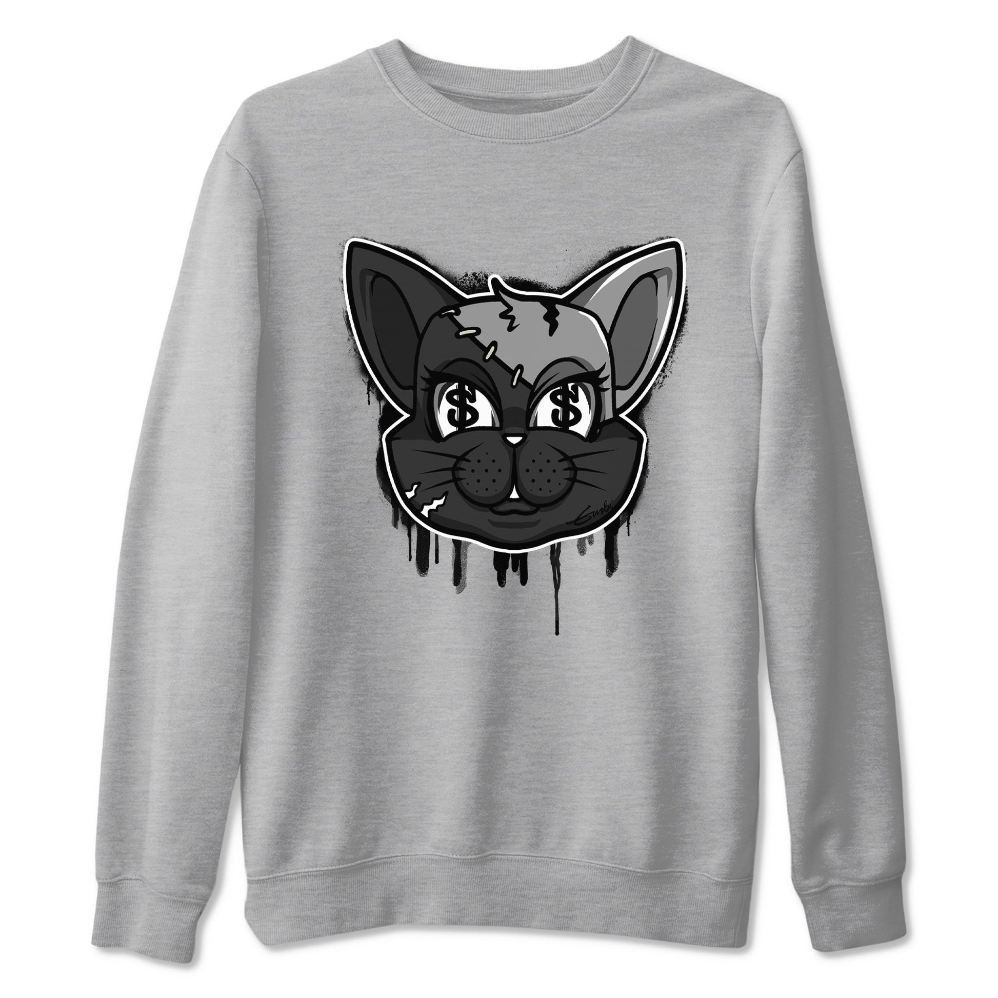 5s Black Cat shirts to match jordans Cat Face sneaker match tees Air Jordan 5 Black Cat SNRT Sneaker Release Tees unisex cotton Heather Grey 2 crew neck shirts