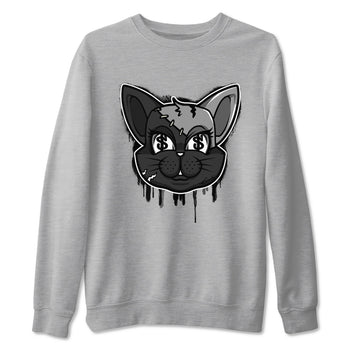 5s Black Cat shirts to match jordans Cat Face sneaker match tees Air Jordan 5 Black Cat SNRT Sneaker Release Tees unisex cotton Heather Grey 2 crew neck shirts