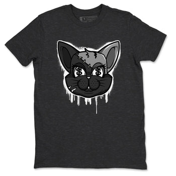 5s Black Cat shirts to match jordans Cat Face sneaker match tees Air Jordan 5 Black Cat SNRT Sneaker Release Tees unisex cotton Charcoal Heather 2 crew neck shirts