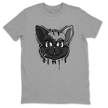 5s Black Cat shirts to match jordans Cat Face sneaker match tees Air Jordan 5 Black Cat SNRT Sneaker Release Tees unisex cotton Heather Grey 2 crew neck shirts