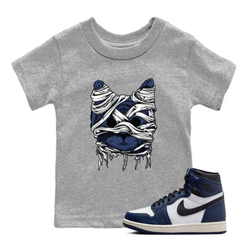 1s Midnight Navy shirts to match jordans Cat Mummy unique Halloween sneaker tee Air Jordan 1 Midnight Navy match shoes to clothes SNRT Sneaker Tees Youth Baby Heather Grey 1 tee