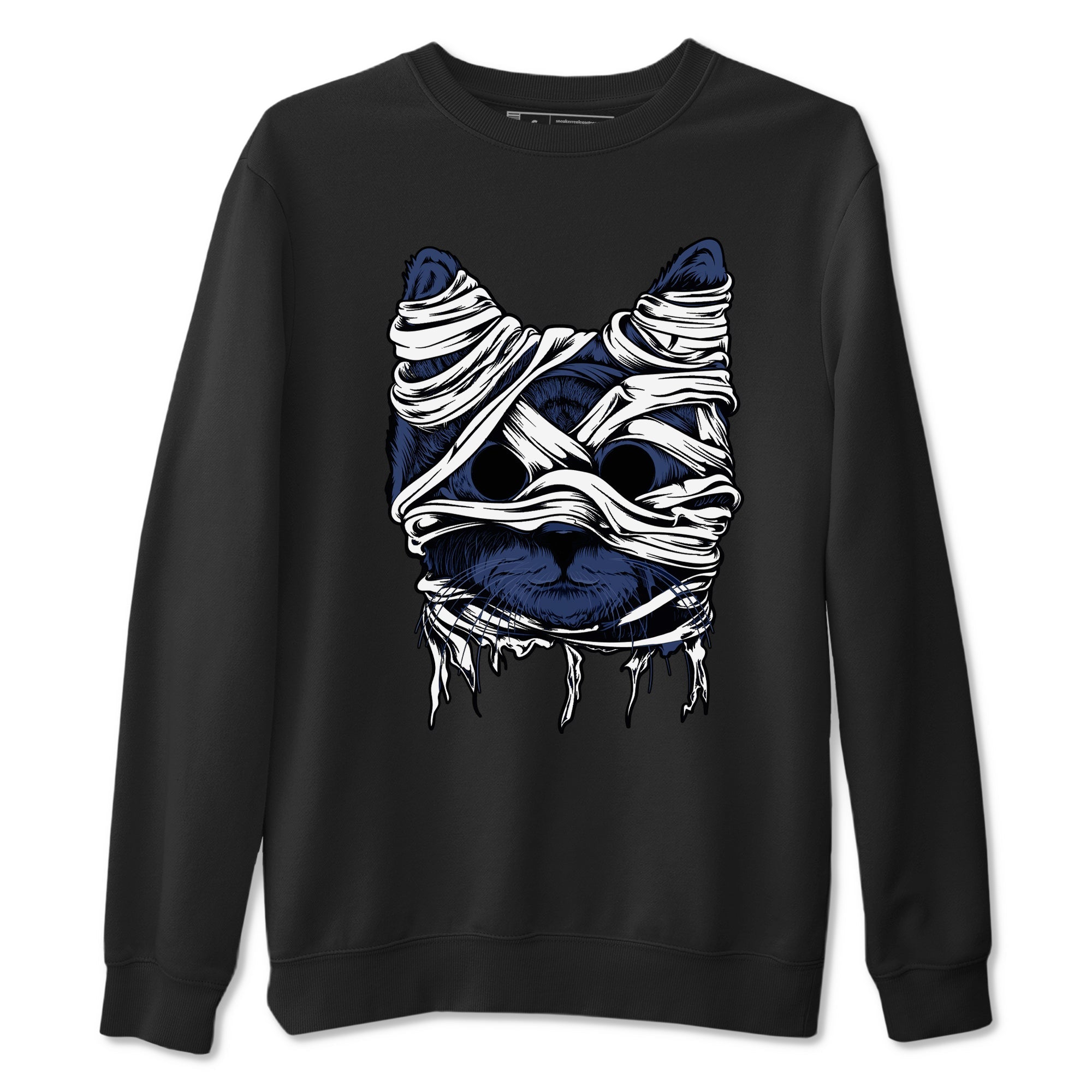1s Midnight Navy shirts to match jordans Cat Mummy unique Halloween sneaker tee Air Jordan 1 Midnight Navy match shoes to clothes SNRT Sneaker Tees unisex cotton Black 2 shirts
