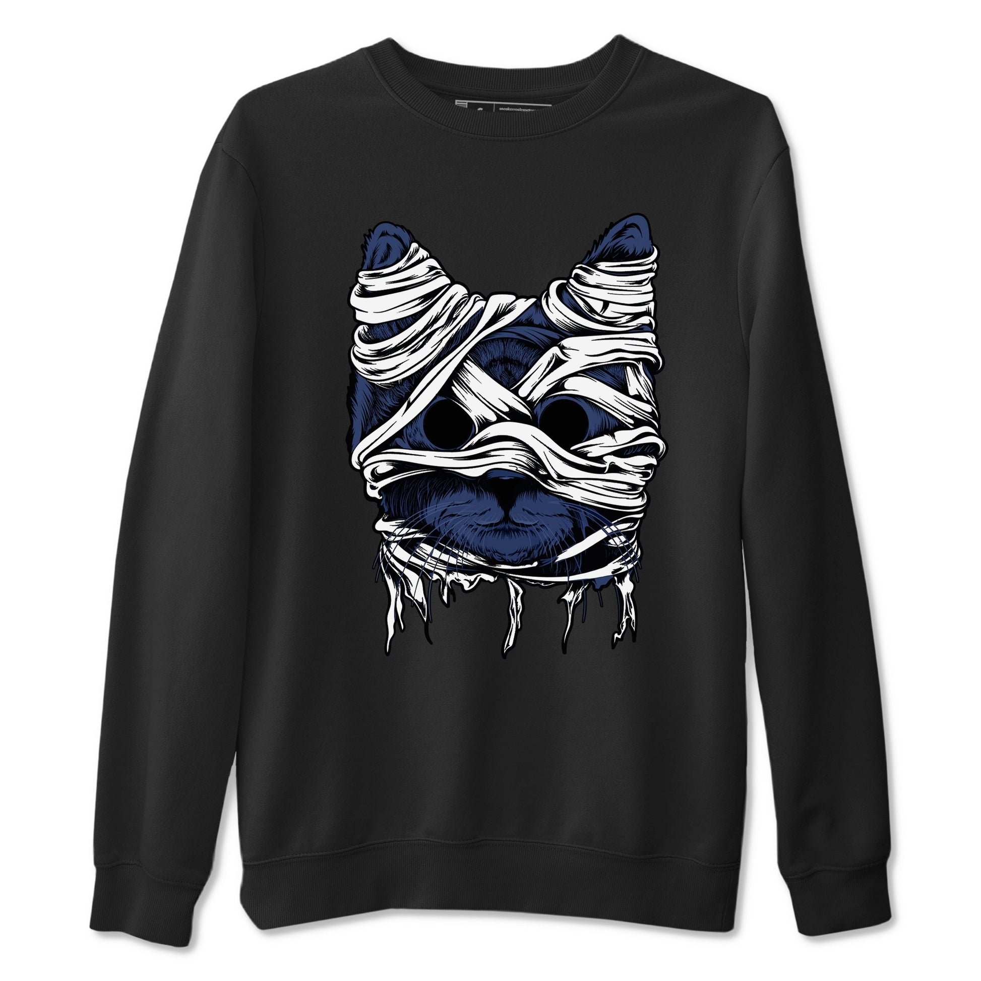 1s Midnight Navy shirts to match jordans Cat Mummy unique Halloween sneaker tee Air Jordan 1 Midnight Navy match shoes to clothes SNRT Sneaker Tees unisex cotton Black 2 shirts