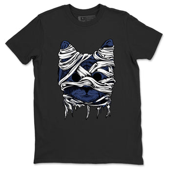 1s Midnight Navy shirts to match jordans Cat Mummy unique Halloween sneaker tee Air Jordan 1 Midnight Navy match shoes to clothes SNRT Sneaker Tees unisex cotton Black 2 shirts