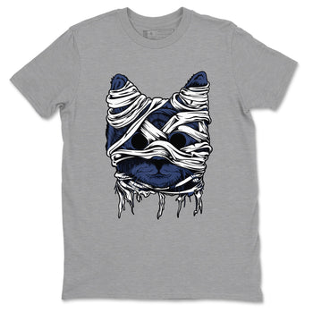 1s Midnight Navy shirts to match jordans Cat Mummy unique Halloween sneaker tee Air Jordan 1 Midnight Navy match shoes to clothes SNRT Sneaker Tees unisex cotton Heather Grey 2 shirts