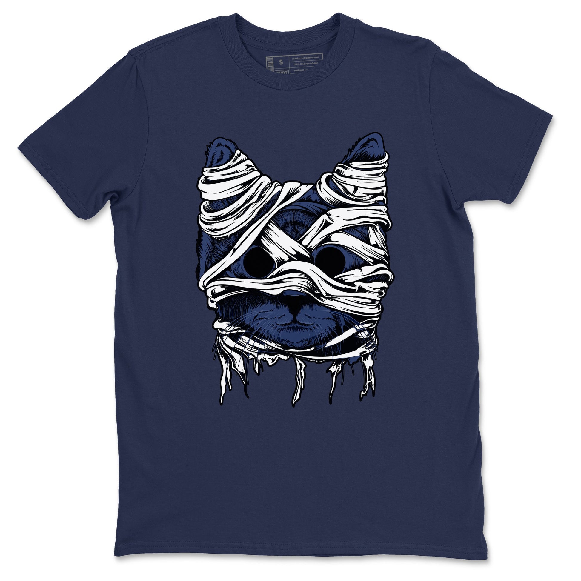 1s Midnight Navy shirts to match jordans Cat Mummy unique Halloween sneaker tee Air Jordan 1 Midnight Navy match shoes to clothes SNRT Sneaker Tees unisex cotton Navy 2 shirts