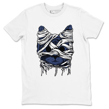 1s Midnight Navy shirts to match jordans Cat Mummy unique Halloween sneaker tee Air Jordan 1 Midnight Navy match shoes to clothes SNRT Sneaker Tees unisex cotton White 2 shirts