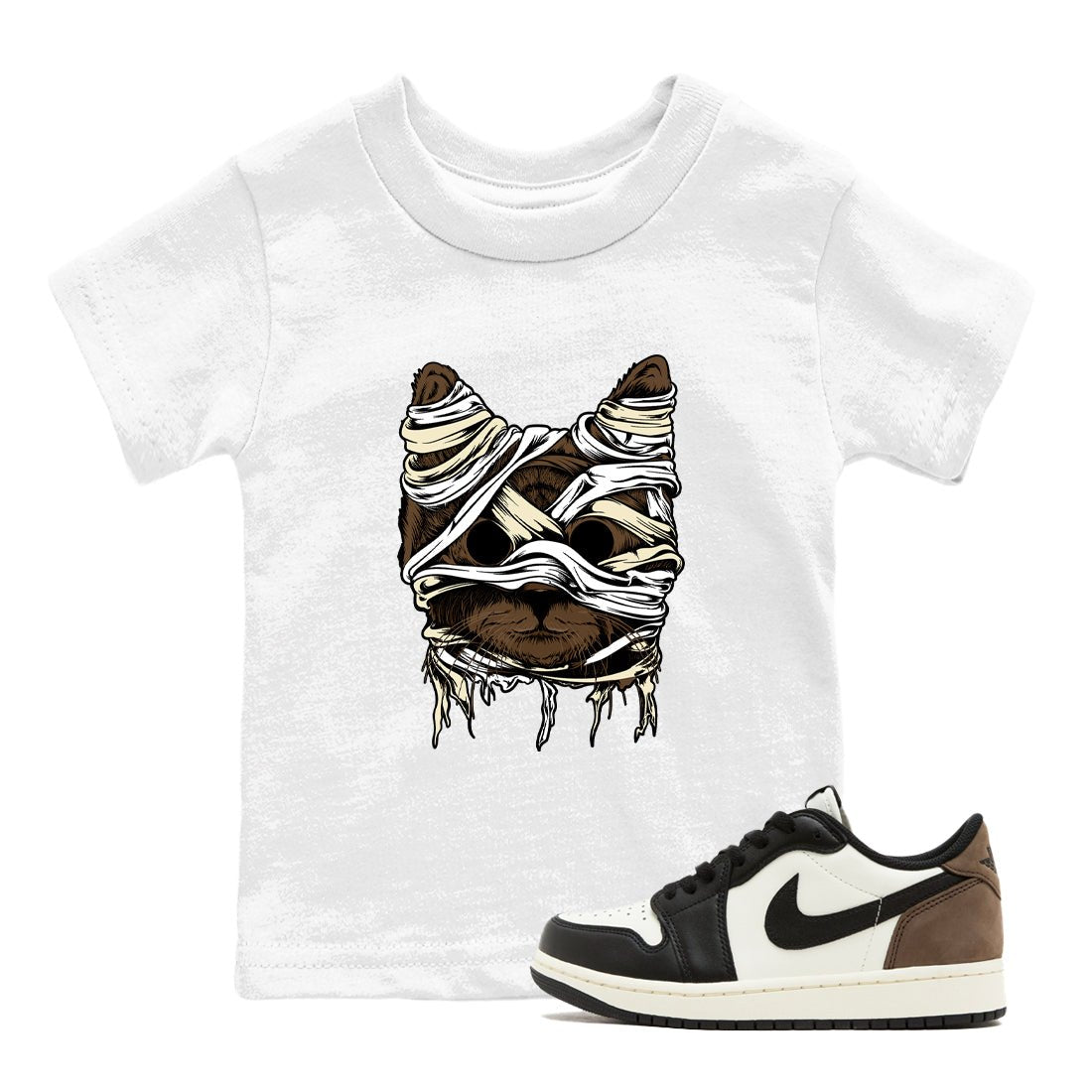 1s Mocha shirts to match jordans Cat Mummy unique Halloween sneaker tee Air Jordan 1 Mocha match shoes to clothes SNRT Sneaker Tees Youth Baby White 1 tee