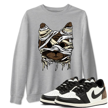 1s Mocha shirts to match jordans Cat Mummy unique Halloween sneaker tee Air Jordan 1 Mocha match shoes to clothes SNRT Sneaker Tees unisex cotton Heather Grey 1 shirts