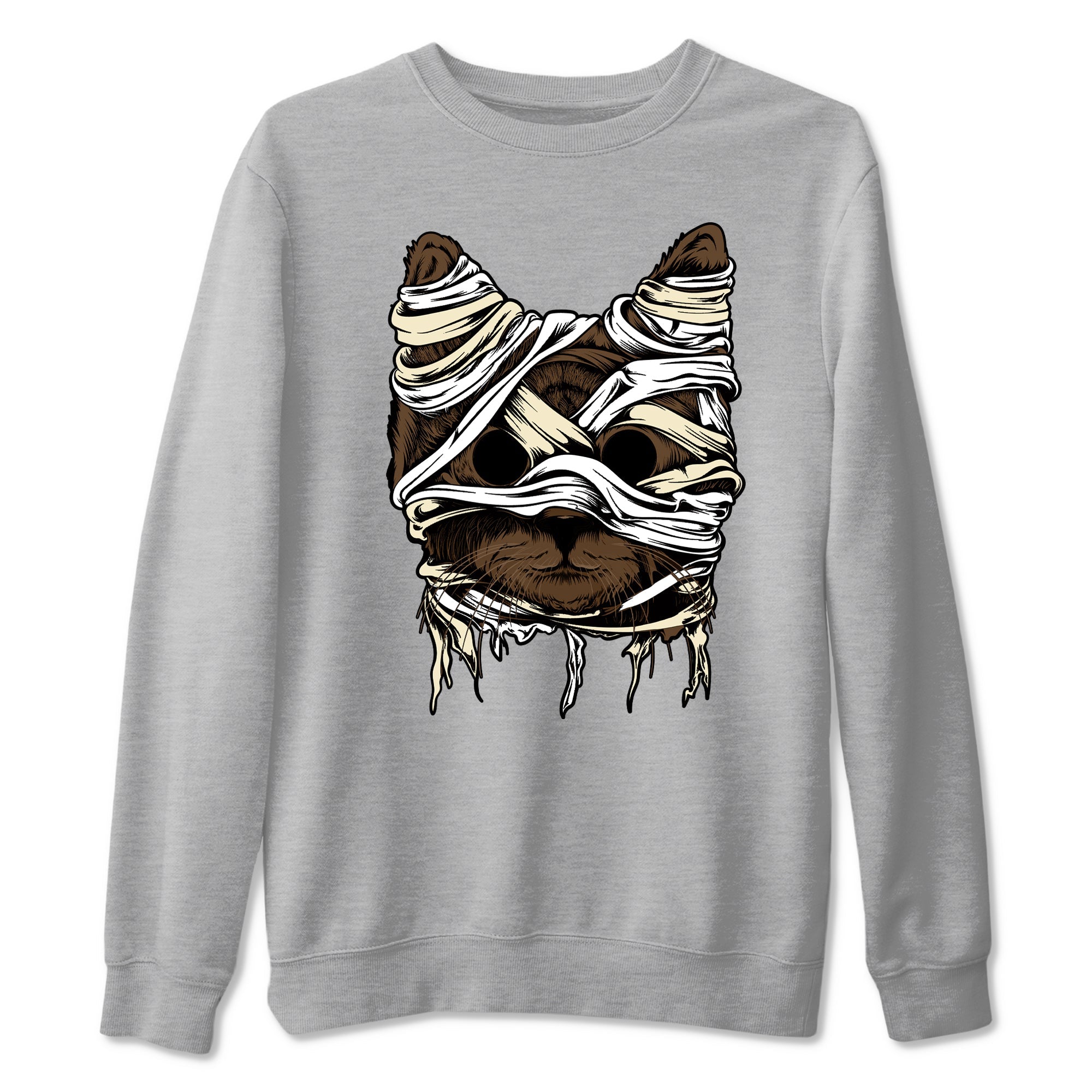1s Mocha shirts to match jordans Cat Mummy unique Halloween sneaker tee Air Jordan 1 Mocha match shoes to clothes SNRT Sneaker Tees unisex cotton Heather Grey 2 shirts