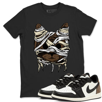 1s Mocha shirts to match jordans Cat Mummy unique Halloween sneaker tee Air Jordan 1 Mocha match shoes to clothes SNRT Sneaker Tees unisex cotton Black 1 shirts