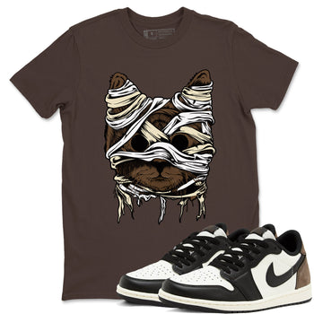 1s Mocha shirts to match jordans Cat Mummy unique Halloween sneaker tee Air Jordan 1 Mocha match shoes to clothes SNRT Sneaker Tees unisex cotton Dark Chocolate 1 shirts