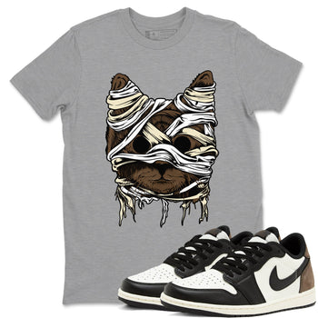 1s Mocha shirts to match jordans Cat Mummy unique Halloween sneaker tee Air Jordan 1 Mocha match shoes to clothes SNRT Sneaker Tees unisex cotton Heather Grey 1 shirts