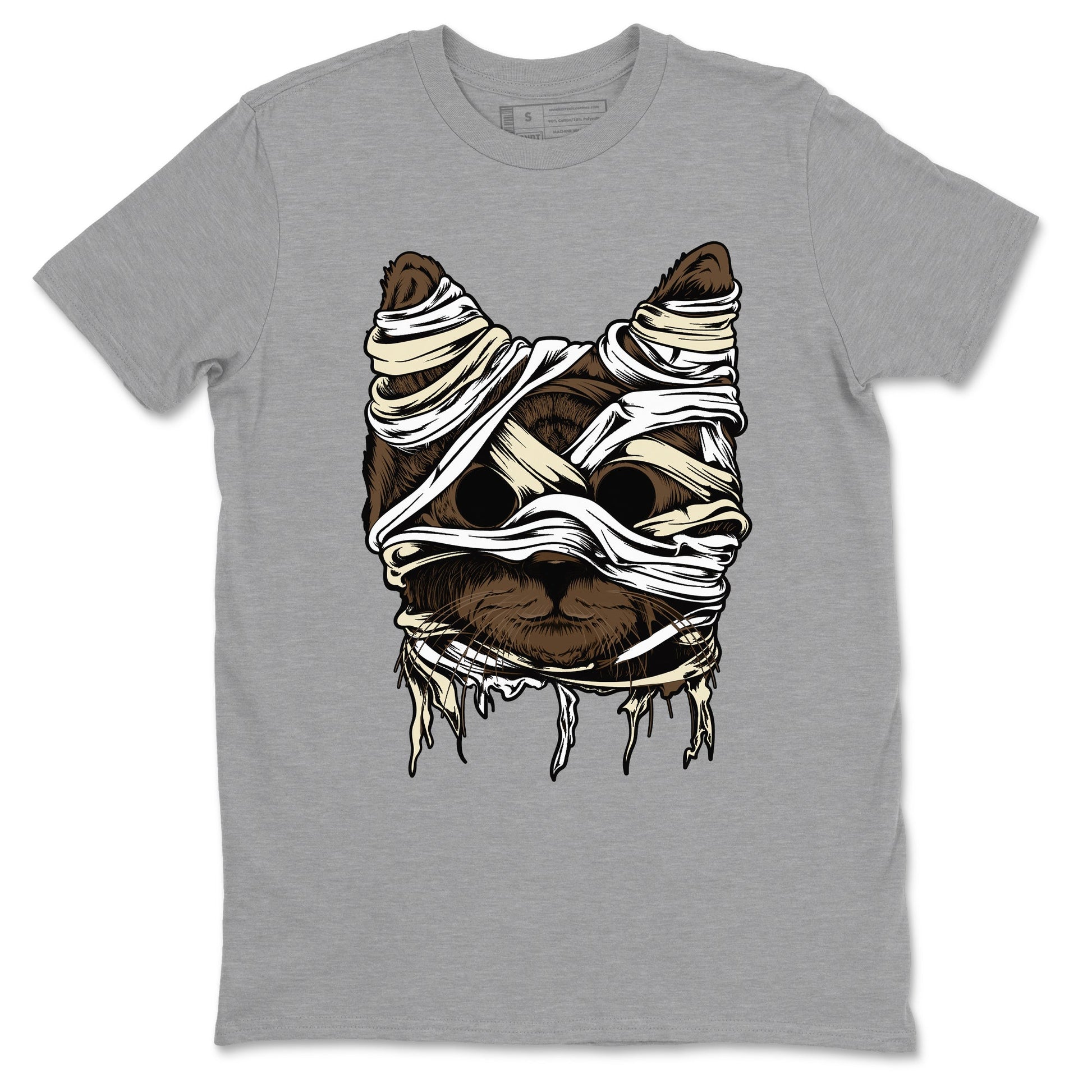 1s Mocha shirts to match jordans Cat Mummy unique Halloween sneaker tee Air Jordan 1 Mocha match shoes to clothes SNRT Sneaker Tees unisex cotton Heather Grey 2 shirts