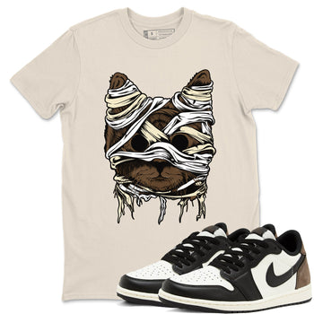 1s Mocha shirts to match jordans Cat Mummy unique Halloween sneaker tee Air Jordan 1 Mocha match shoes to clothes SNRT Sneaker Tees unisex cotton Natural 1 shirts