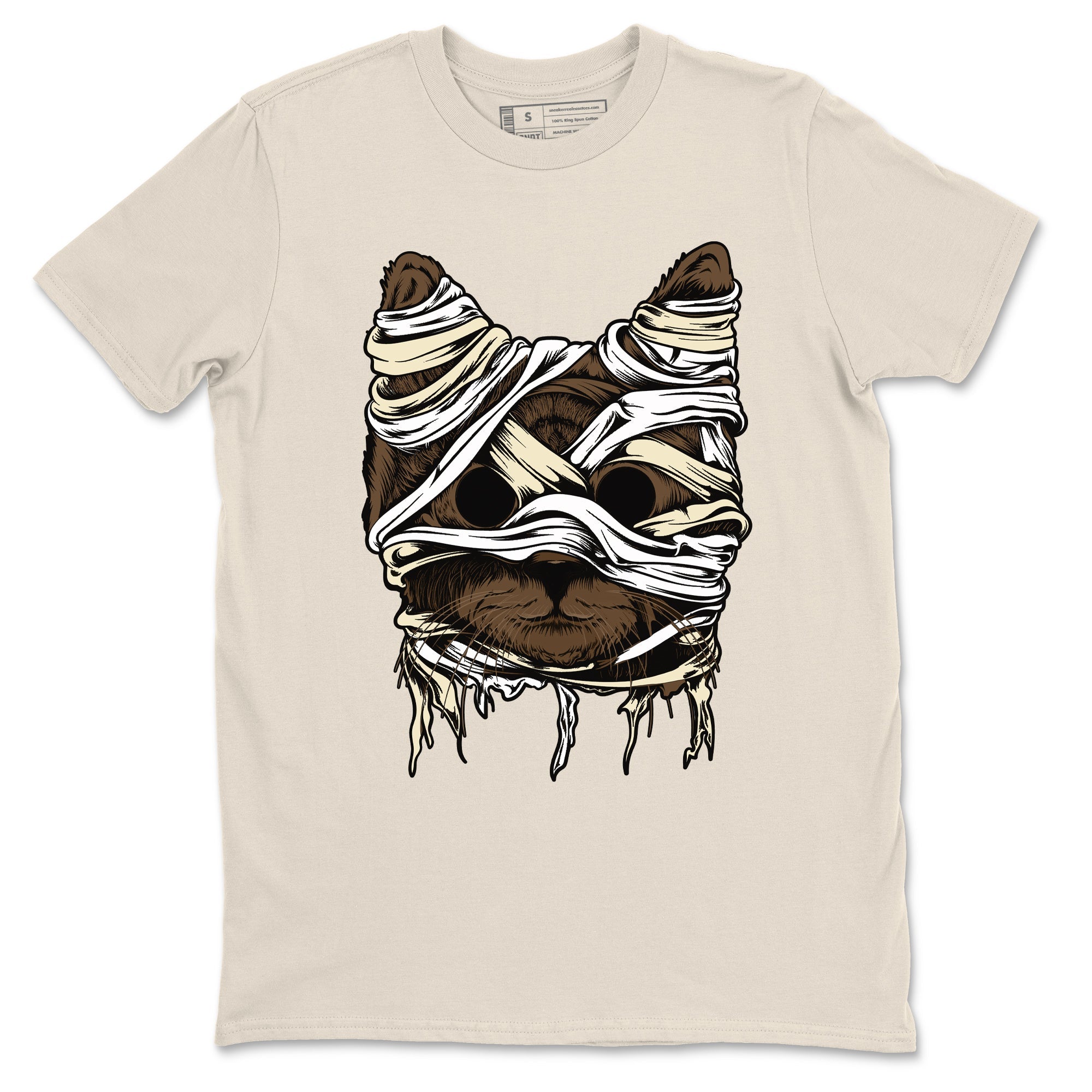 1s Mocha shirts to match jordans Cat Mummy unique Halloween sneaker tee Air Jordan 1 Mocha match shoes to clothes SNRT Sneaker Tees unisex cotton Natural 2 shirts