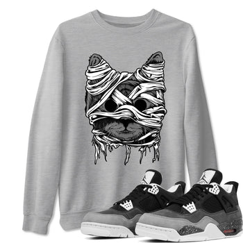 4s Fear shirts to match jordans Cat Mummy unique Halloween sneaker tee Air Jordan 4 Fear match shoes to clothes SNRT Sneaker Tees unisex cotton Heather Grey 1 shirts