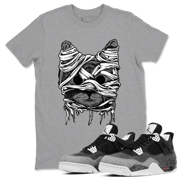 4s Fear shirts to match jordans Cat Mummy unique Halloween sneaker tee Air Jordan 4 Fear match shoes to clothes SNRT Sneaker Tees unisex cotton Heather Grey 1 shirts
