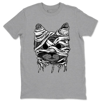 4s Fear shirts to match jordans Cat Mummy unique Halloween sneaker tee Air Jordan 4 Fear match shoes to clothes SNRT Sneaker Tees unisex cotton Heather Grey 2 shirts