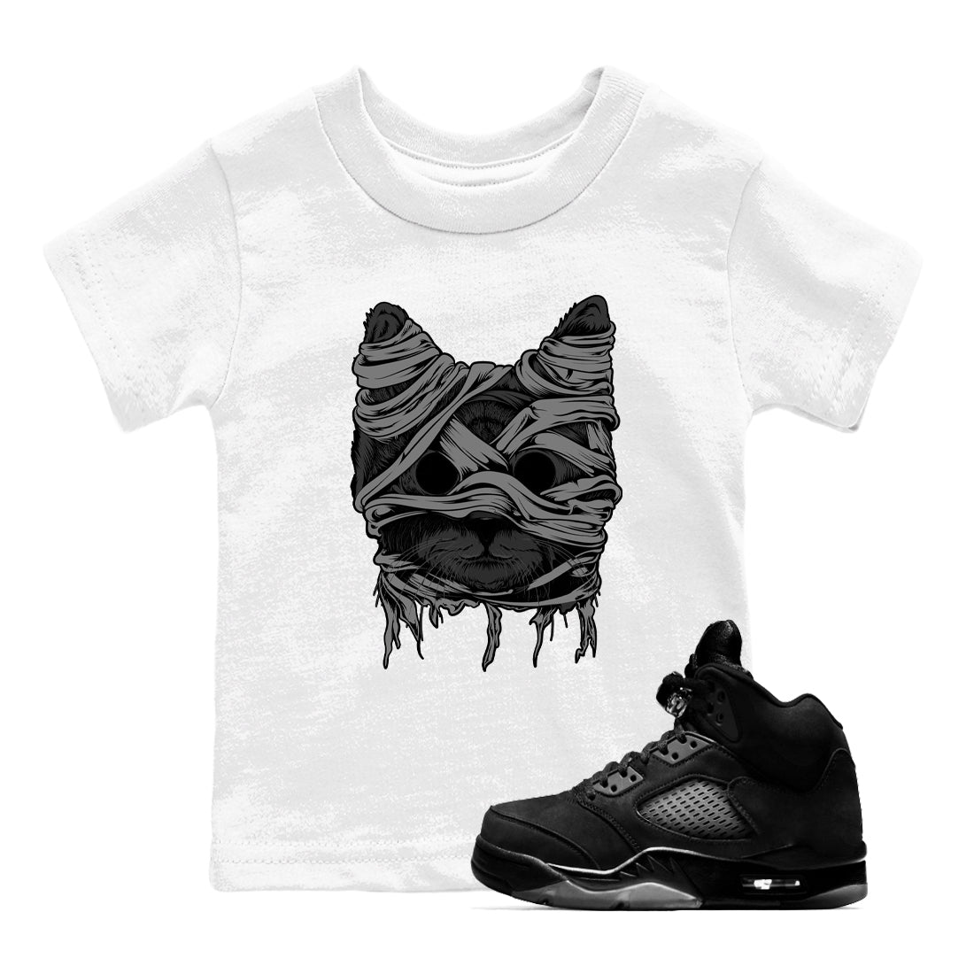 5s Black Cat shirts to match jordans Cat Mummy unique Halloween sneaker tee Air Jordan 5 Black Cat match shoes to clothes SNRT Sneaker Tees Youth Baby White 1 tee