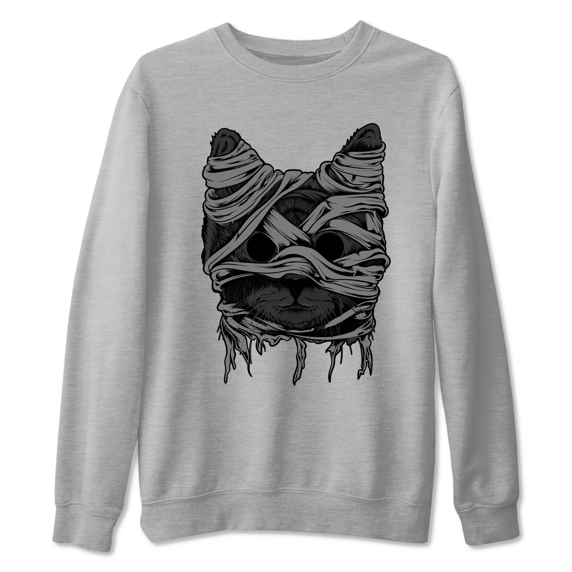 5s Black Cat shirts to match jordans Cat Mummy unique Halloween sneaker tee Air Jordan 5 Black Cat match shoes to clothes SNRT Sneaker Tees unisex cotton Heather Grey 2 shirts