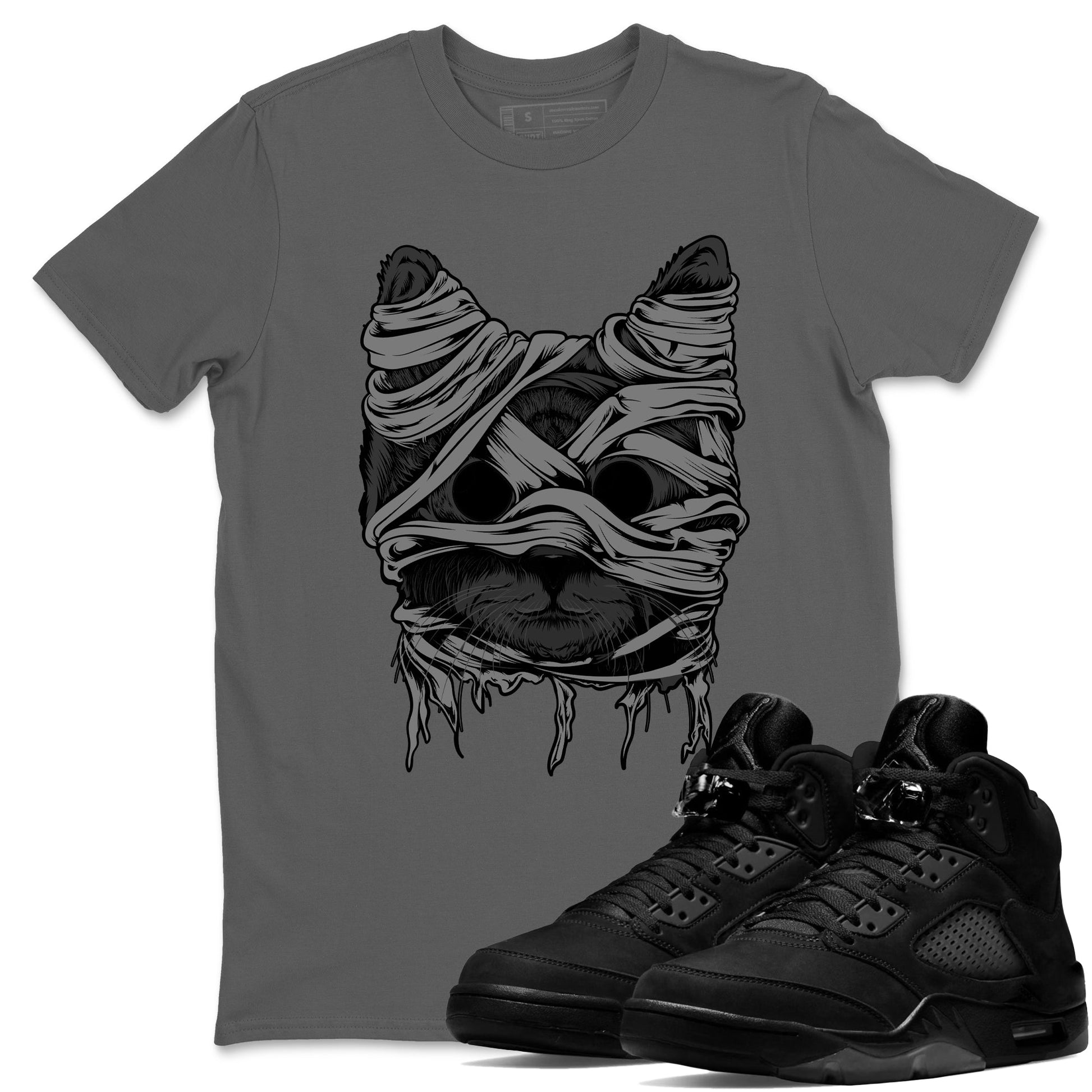 5s Black Cat shirts to match jordans Cat Mummy unique Halloween sneaker tee Air Jordan 5 Black Cat match shoes to clothes SNRT Sneaker Tees unisex cotton Cool Grey 1 shirts