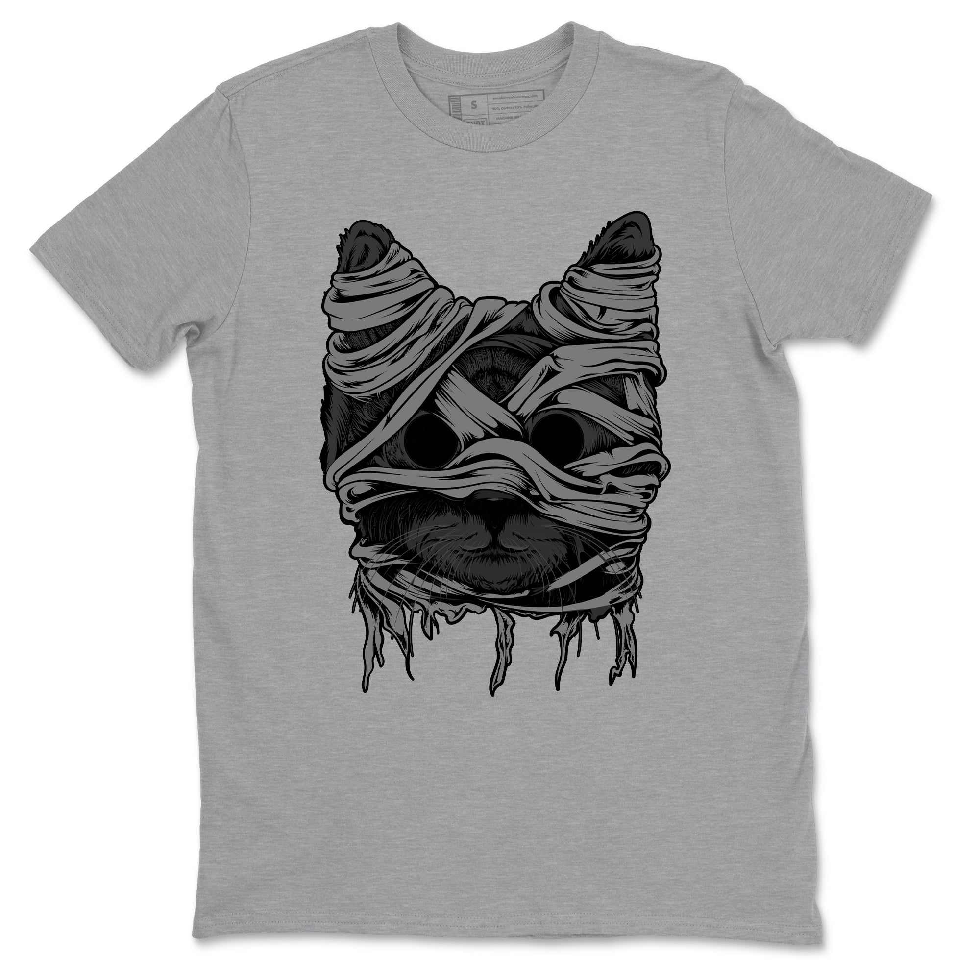 5s Black Cat shirts to match jordans Cat Mummy unique Halloween sneaker tee Air Jordan 5 Black Cat match shoes to clothes SNRT Sneaker Tees unisex cotton Heather Grey 2 shirts