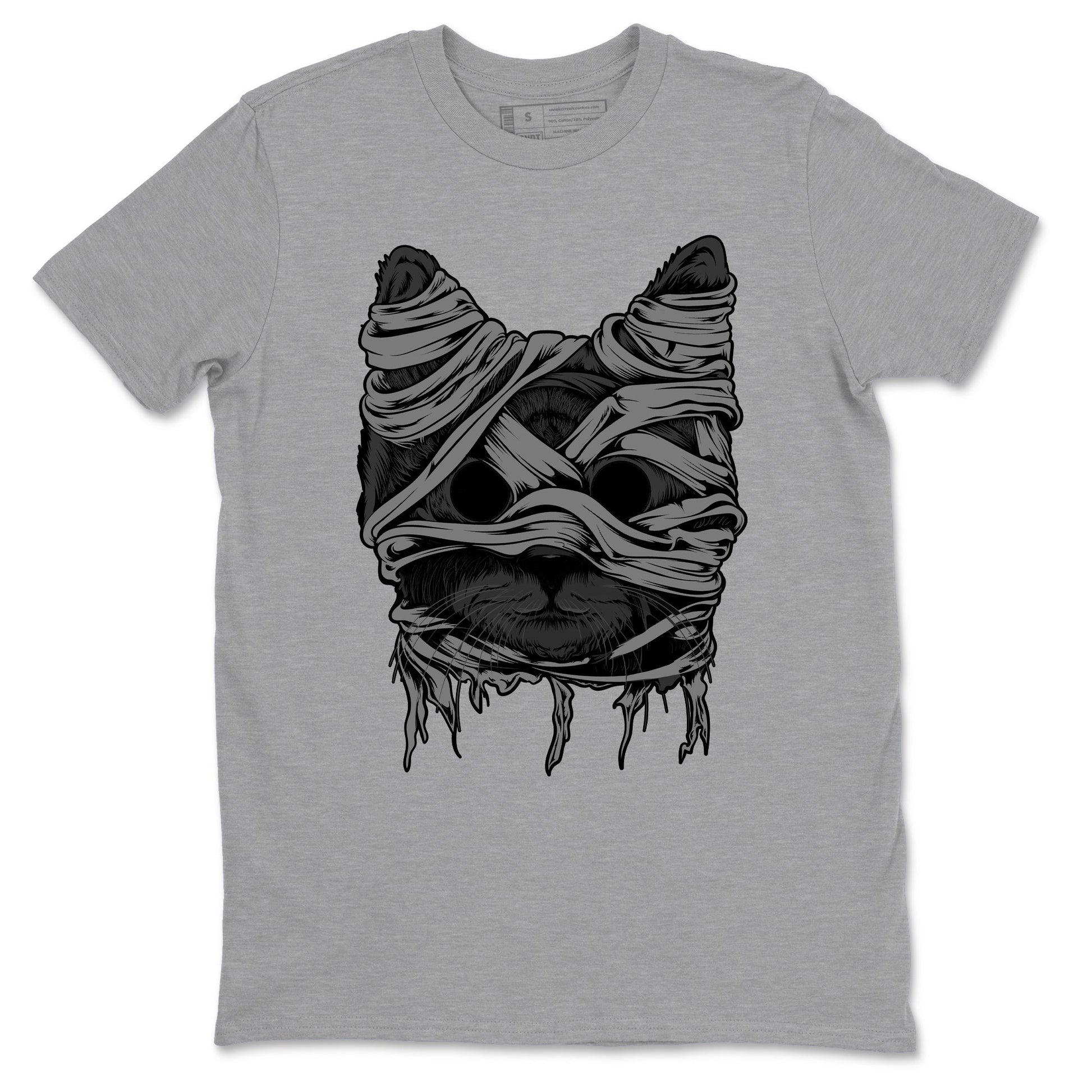 5s Black Cat shirts to match jordans Cat Mummy unique Halloween sneaker tee Air Jordan 5 Black Cat match shoes to clothes SNRT Sneaker Tees unisex cotton Heather Grey 2 shirts