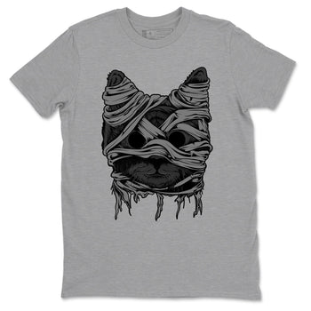 5s Black Cat shirts to match jordans Cat Mummy unique Halloween sneaker tee Air Jordan 5 Black Cat match shoes to clothes SNRT Sneaker Tees unisex cotton Heather Grey 2 shirts