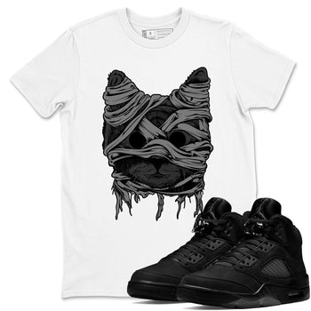 5s Black Cat shirts to match jordans Cat Mummy unique Halloween sneaker tee Air Jordan 5 Black Cat match shoes to clothes SNRT Sneaker Tees unisex cotton White 1 shirts
