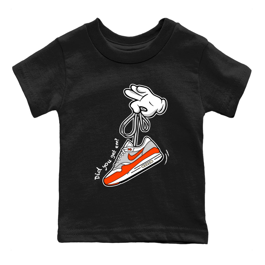 Air Max 1 OG '86 'Summit White and Cosmic Clay shirts to match jordans Catoon Hands sneaker match tees Air Max 1 Cosmic Clay match shoes to clothes SNRT Sneaker Tees Youth Baby Black 2 tee