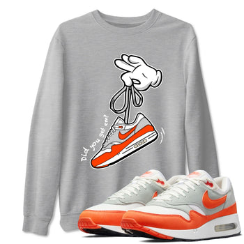Air Max 1 OG '86 'Summit White and Cosmic Clay shirts to match jordans Catoon Hands sneaker match tees Air Max 1 Cosmic Clay match shoes to clothes SNRT Sneaker Tees unisex cotton Heather Grey 1 shirts