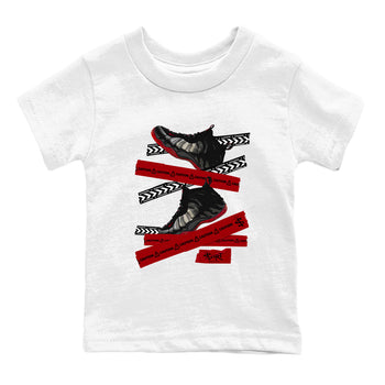 Sneaker Threads – Sneaker Threads To Match Air Foamposite Cough Drop Shoes – Caution Tape Kids T-Shirt White 2