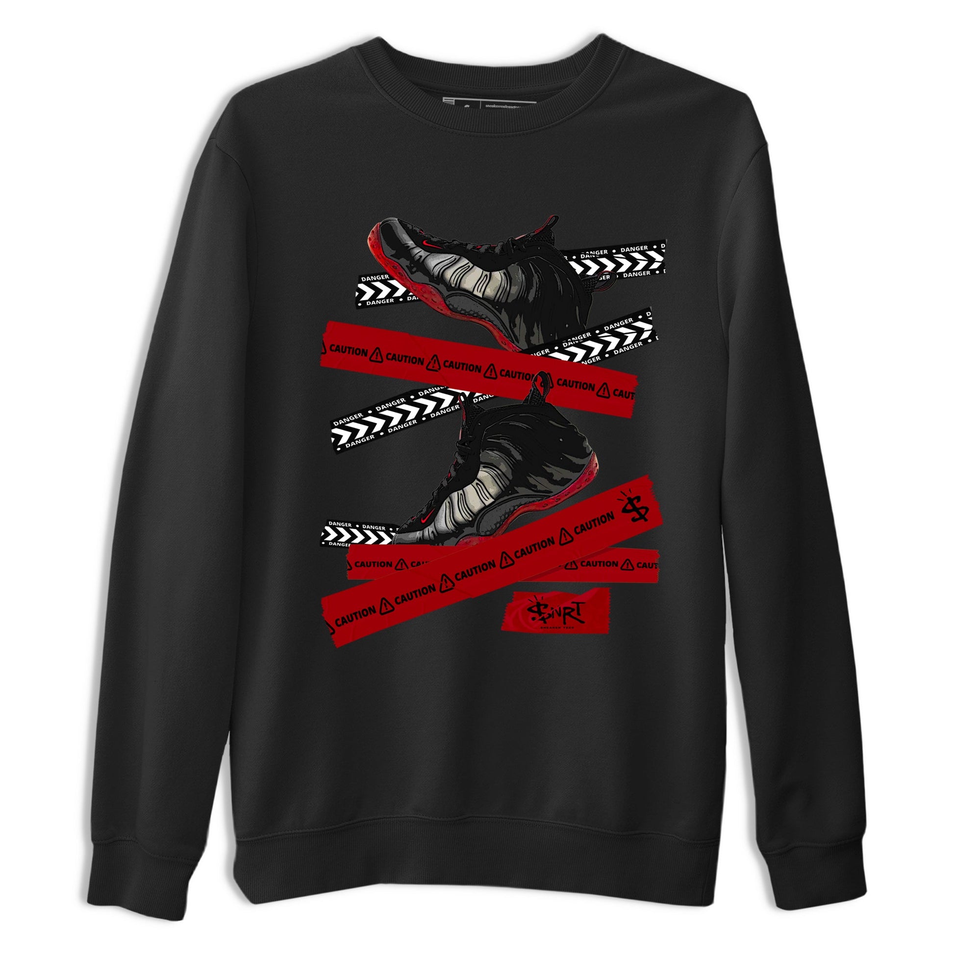 Sneaker Threads – Sneaker Threads To Match Air Foamposite Cough Drop Shoes – Caution Tape Tee Black 2
