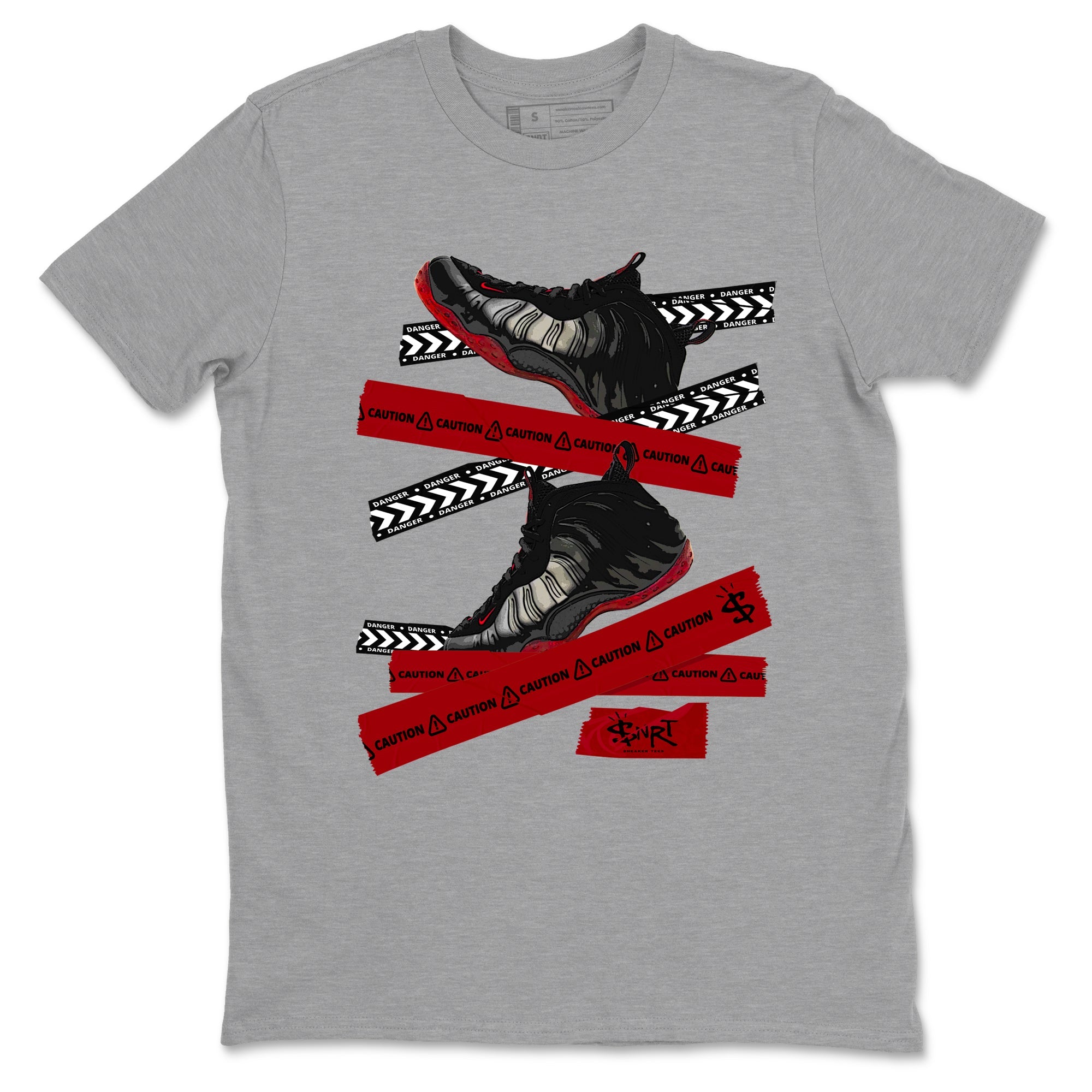 Sneaker Threads – Sneaker Threads To Match Air Foamposite Cough Drop Shoes – Caution Tape Tee Heather Grey 2