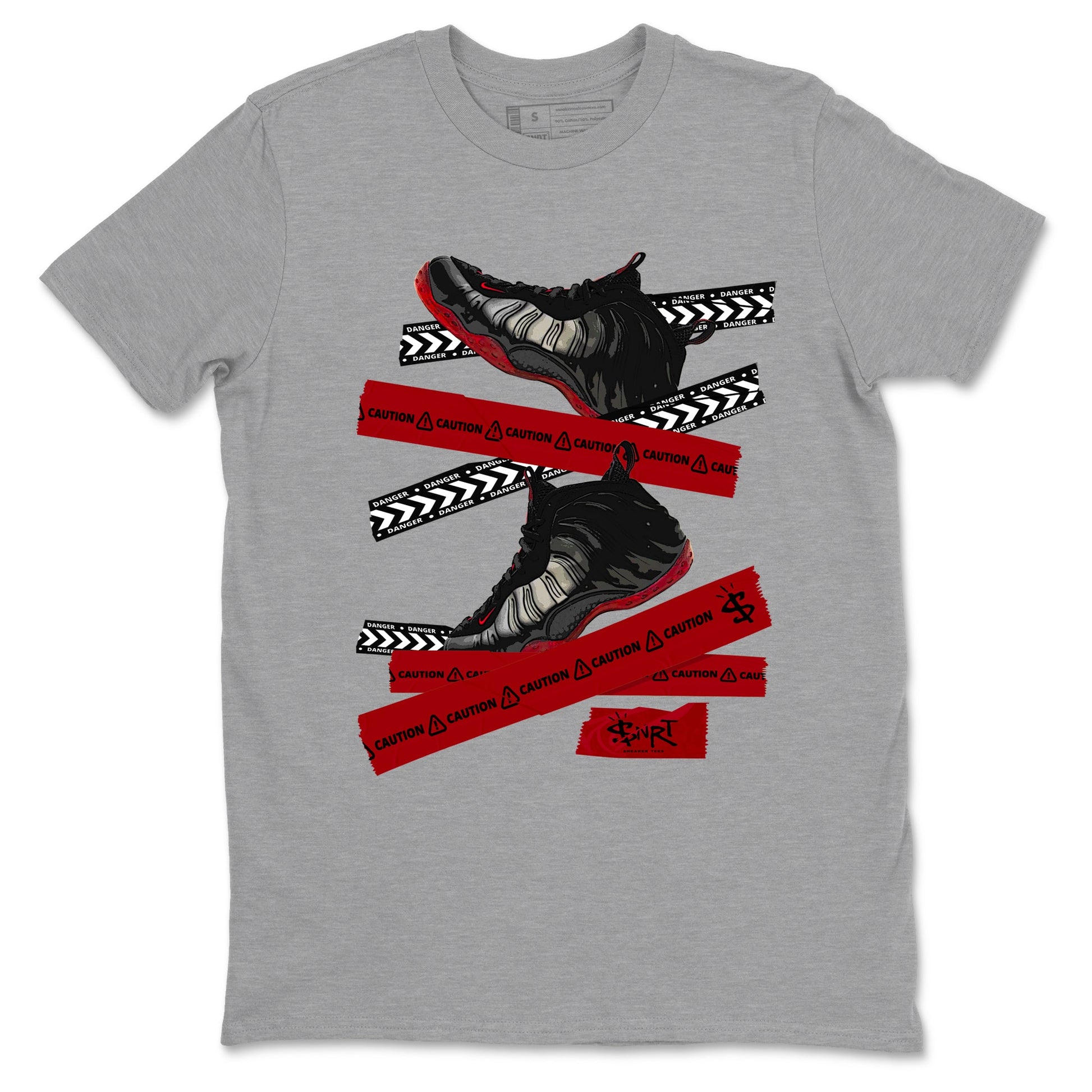 Sneaker Threads – Sneaker Threads To Match Air Foamposite Cough Drop Shoes – Caution Tape Tee Heather Grey 2