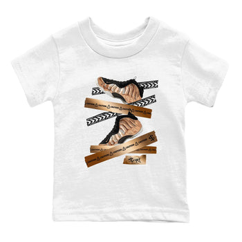 Foams One Metallic Copper shirts to match jordans Caution Tape sneaker match tees Air Foamposite One Metallic Copper match shoes to clothes SNRT Sneaker Tees Youth Baby White 2 tee
