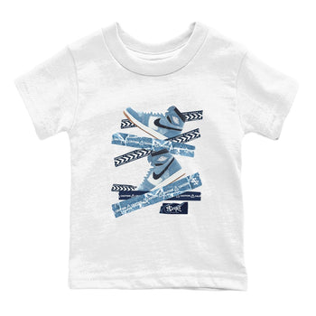 1s Denim shirts to match jordans Caution Tape sneaker match tees Air Jordan 1 Denim SNRT Sneaker Tees streetwear brand Baby and Youth White 2 cotton tee