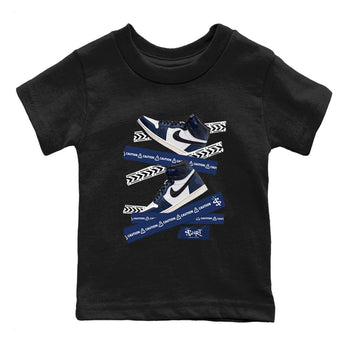 1s Midnight Navy shirts to match jordans Caution Tape sneaker match tees Air Jordan 1 Midnight Navy match shoes to clothes SNRT Sneaker Tees Youth Baby Black 2 tee