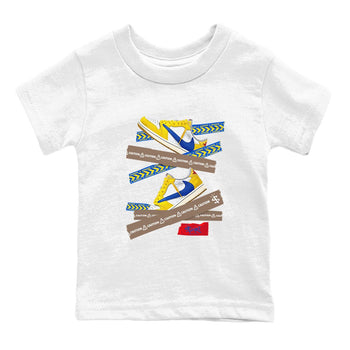 1s Travis Scott Canary shirt to match jordans Caution Tape sneaker tees Air Jordan 1 Travis Scott Canary SNRT sneaker release tees baby toddler White 2 cotton Shirt