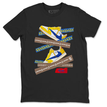 1s Travis Scott Canary shirt to match jordans Caution Tape sneaker tees Air Jordan 1 Travis Scott Canary SNRT Sneaker Release Tees unisex cotton Black 2 crew neck shirt