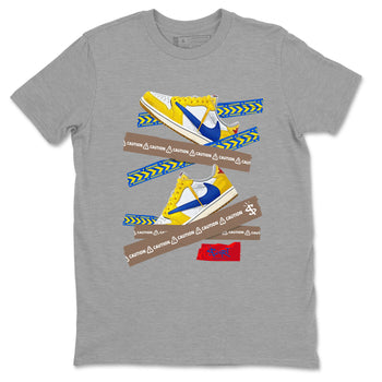 1s Travis Scott Canary shirt to match jordans Caution Tape sneaker tees Air Jordan 1 Travis Scott Canary SNRT Sneaker Release Tees unisex cotton Heather Grey 2 crew neck shirt