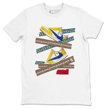 1s Travis Scott Canary shirt to match jordans Caution Tape sneaker tees Air Jordan 1 Travis Scott Canary SNRT Sneaker Release Tees unisex cotton White 2 crew neck shirt