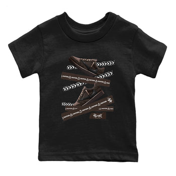 AJ1 Travis Scott Velvet Brown and Dark Mocha shirts to match jordans Caution Tape sneaker match tees 1s Travis Scott Velvet Brown match shoes to clothes SNRT Sneaker Tees Youth Baby Black 2 tee