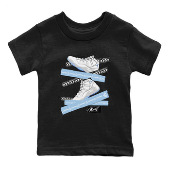 11 Columbia shirts to match jordans Caution Tape sneaker match tees 11s Retro Legend Blue Columbia SNRT Sneaker Tees streetwear brand Baby and Youth Black 2 cotton tee