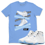 11 Columbia shirts to match jordans Caution Tape sneaker match tees 11s Retro Legend Blue Columbia SNRT Sneaker Tees streetwear brand Carolina Blue 1 unisex cotton tee