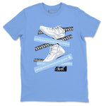 11 Columbia shirts to match jordans Caution Tape sneaker match tees 11s Retro Legend Blue Columbia SNRT Sneaker Tees streetwear brand Carolina Blue 2 unisex cotton tee