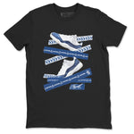 AJ11 Diffused Blue shirts to match jordans Caution Tape sneaker match tees Air Jordan 11 Diffused Blue SNRT Sneaker Tees streetwear brand Black 2 unisex cotton tee