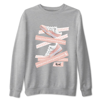 Air Jordan 11 Low Legend Pink shirts to match jordans Caution Tape sneaker match tees 11s Legend Pink SNRT Sneaker Tees streetwear brand Heather Grey 2 unisex cotton tee